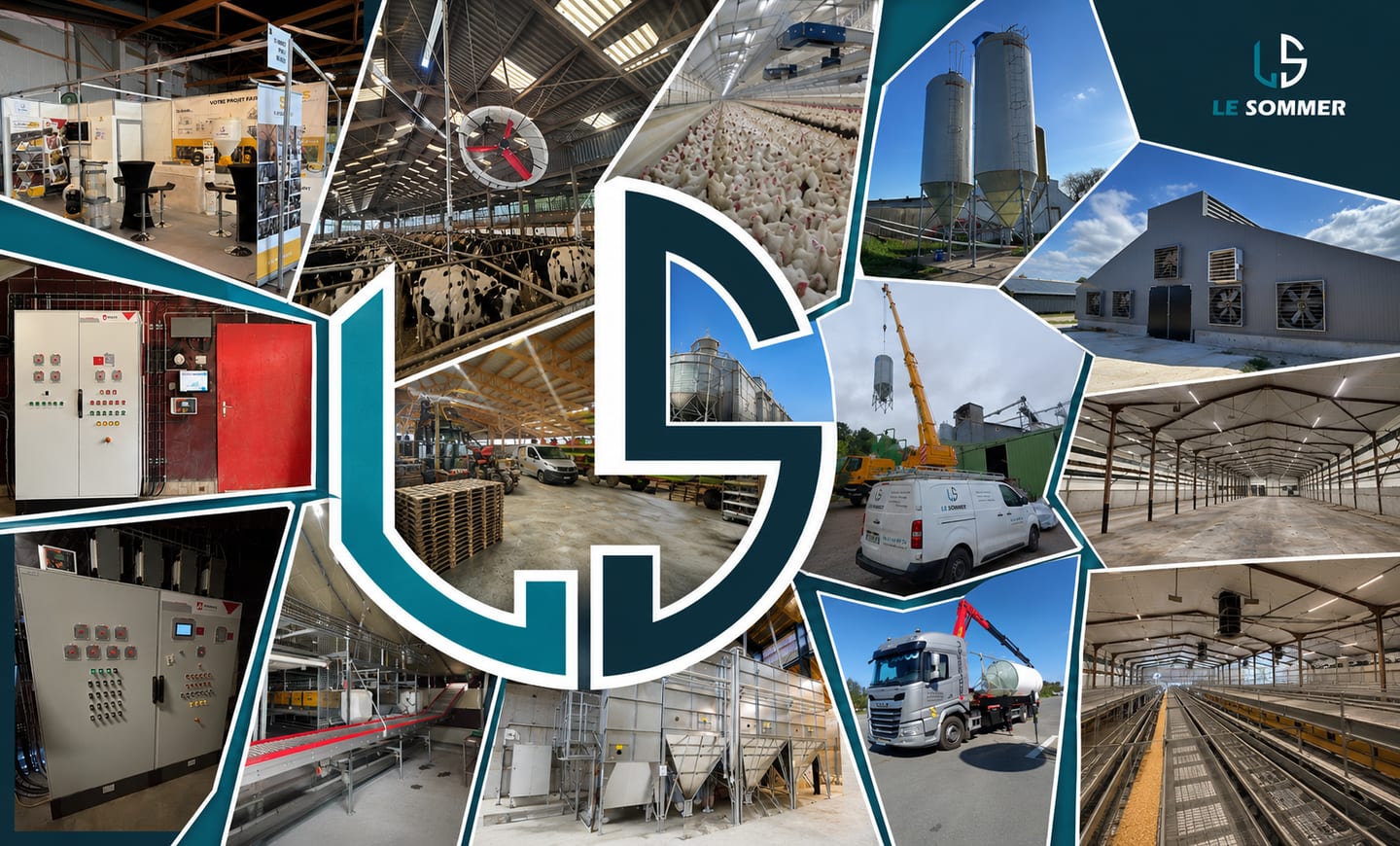 Réalisations LE SOMMER : armoires électriques, ventilation de bâtiments, silos et volières équipées