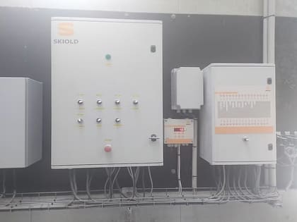 Raccordement électrique d'une installation Skiold en bâtiment d'élevage